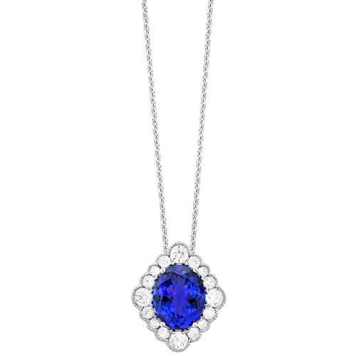 0.68CT DIAMOND 2.80CT TANZANITE PENDANT