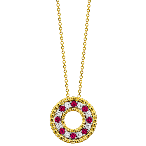 0.28CT DIAMOND 0.40CT RUBY PENDANT
