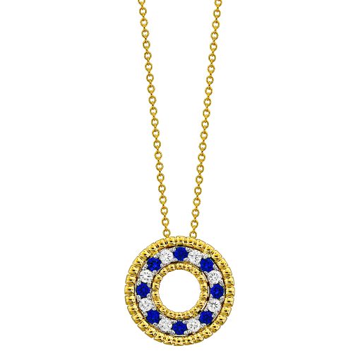 0.28CT DIAMOND 0.40CT SAPPHIRE PENDANT