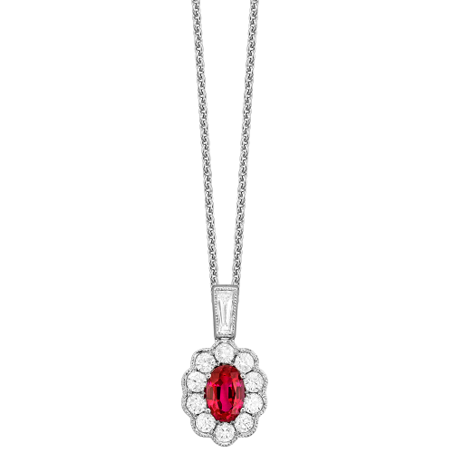 0.53CT DIAMOND 0.55CT RUBY PENDANT