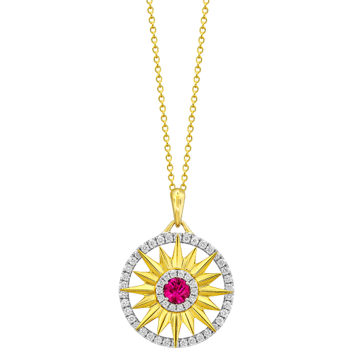 0.45CT DIAMOND 0.32CT RUBY PENDANT