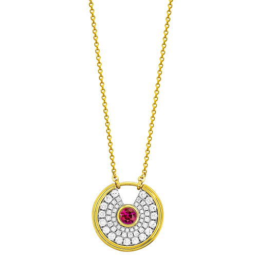 0.65CT DIAMOND 0.32CT RUBY PENDANT