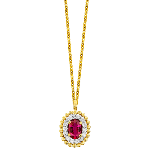 0.14CT DIAMOND 0.55CT RUBY PENDANT