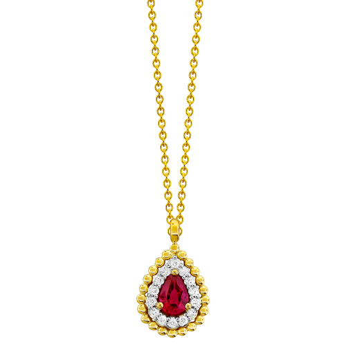 0.14CT DIAMOND 0.50CT RUBY PENDANT