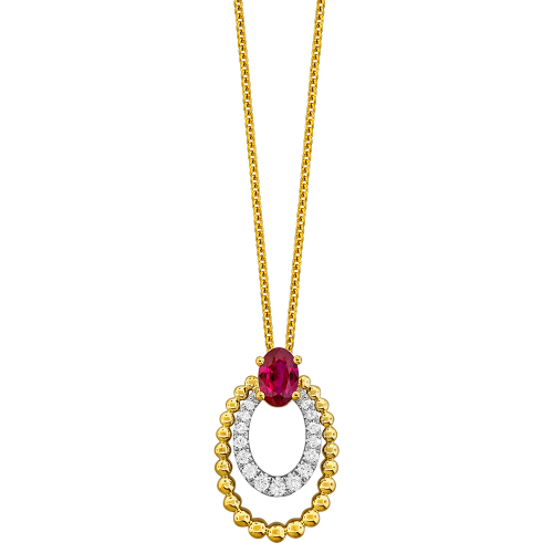 0.16CT DIAMOND 0.55CT RUBY PENDANT