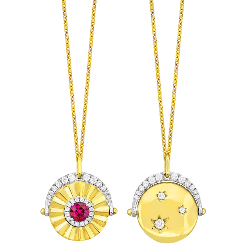 0.28CT DIAMOND 0.40CT RUBY PENDANT