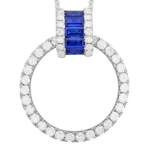 0.98CT DIAMOND 1.00CT SAPPHIRE PENDANT