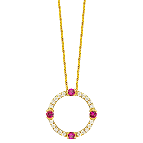 0.40CT DIAMOND 0.48CT RUBY PENDANT
