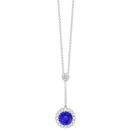 0.49CT DIAMOND 2.15CT TANZANITE PENDANT