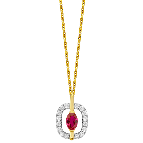0.32CT DIAMOND 0.55CT RUBY PENDANT