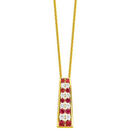 0.30CT DIAMOND 0.50CT RUBY PENDANT
