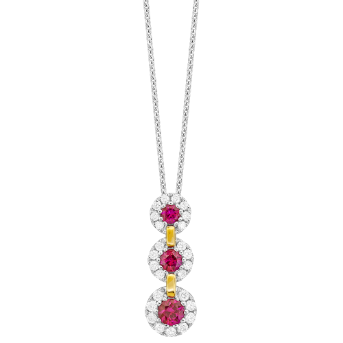 0.40CT DIAMOND 0.68CT RUBY PENDANT