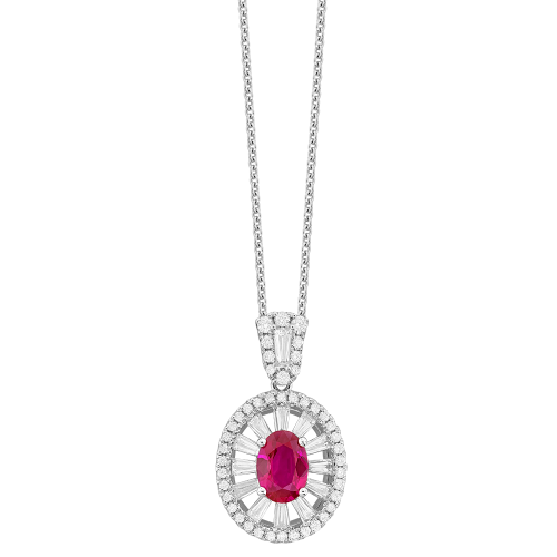 0.67CT DIAMOND 0.82CT RUBY PENDANT