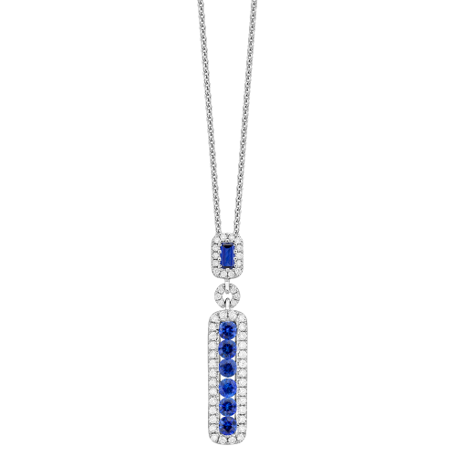 0.32RD DIAMOND 0.74CT SAPPHIRE PENDANT