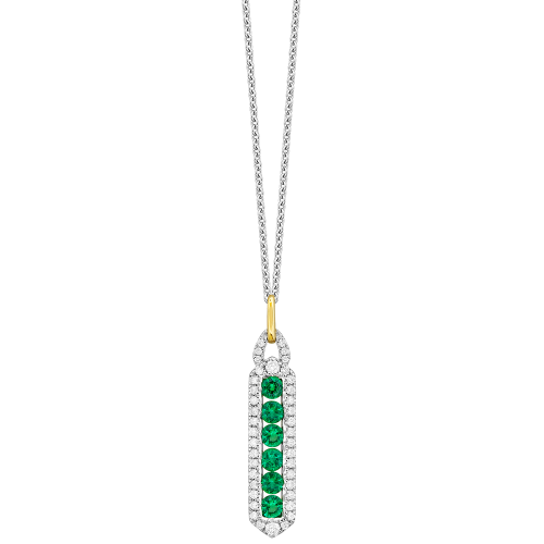 0.25RD DIAMOND 0.48CT EMERALD PENDANT