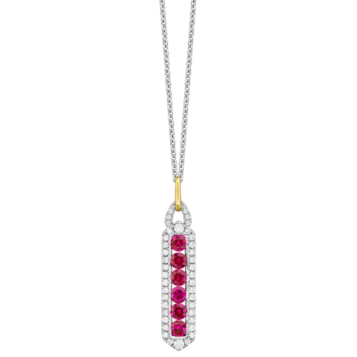 0.25RD DIAMOND 0.54CT RUBY PENDANT