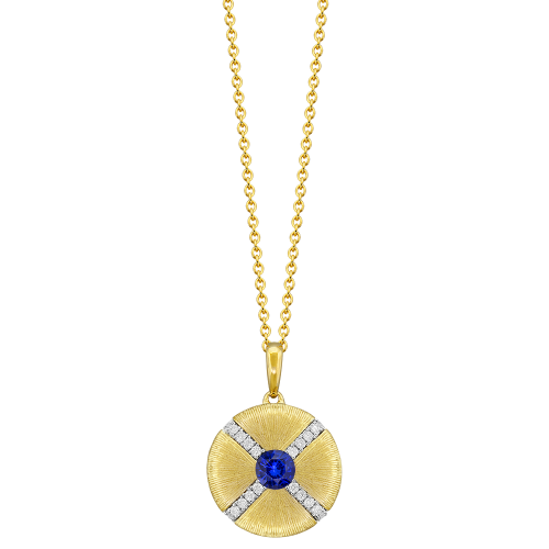 0.10CT DIAMOND 0.28CT SAPPHIRE PENDANT