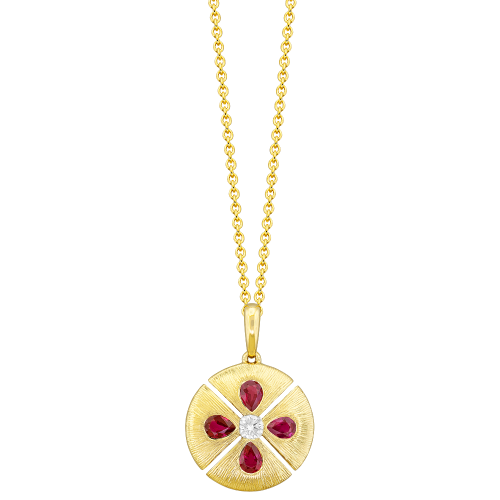 0.08CT DIAMOND 0.60CT RUBY PENDANT