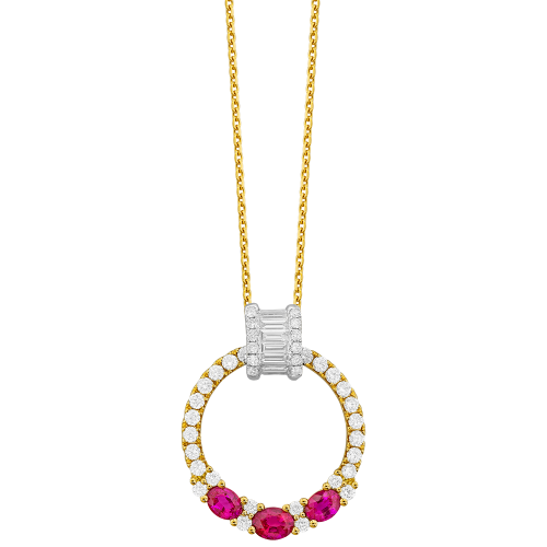 1.13CT DIAMOND 1.20CT RUBY PENDANT