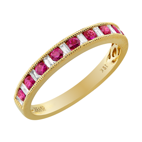 0.20 CT DIAMOND 0.45CT RUBY RING