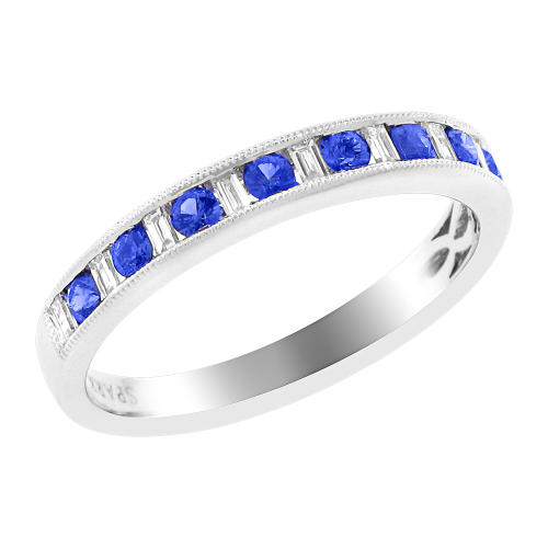 0.20CT DIAMOND 0.45CT SAPPHIRE RING