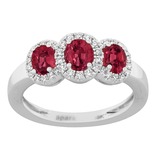 0.24CT DIAMOND 1.20CT RUBY RING
