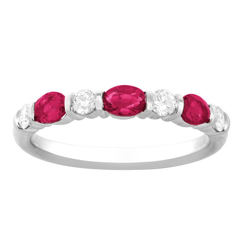 0.24CT DIAMOND 0.69CT RUBY RING