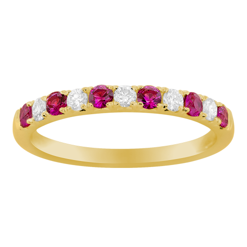 0.20CT DIAMOND 0.30CT RUBY RING
