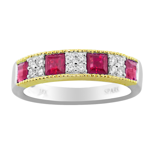0.14CT DIAMOND 1.08CT RUBY RING