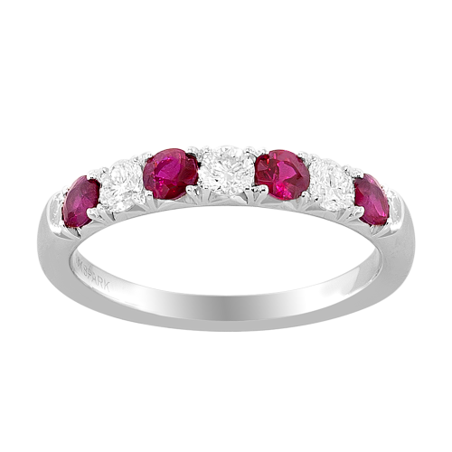 0.30CT DIAMOND 0.48CT RUBY RING