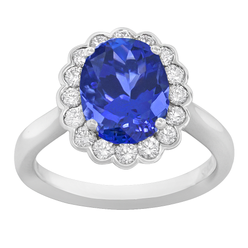 0.56CT DIAMOND 2.80CT TANZANITE RING