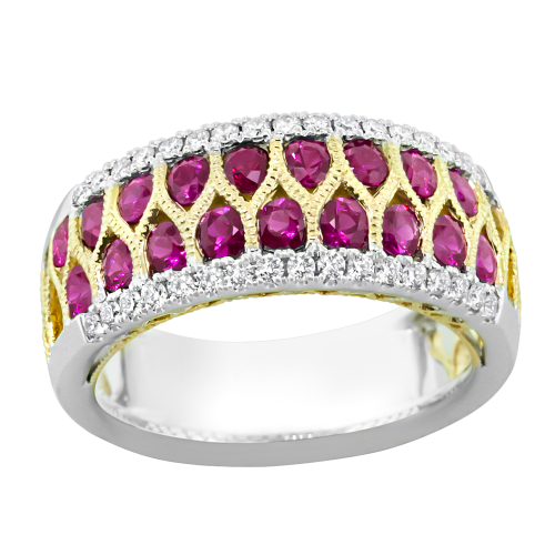 0.28CT DIAMOND 1.26CT RUBY RING