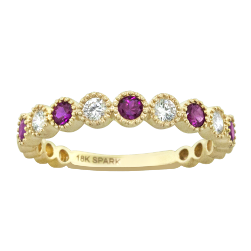 0.20CT DIAMOND 0.30CT RUBY RING