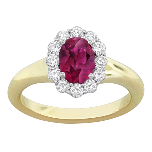 0.42CT DIAMOND 0.82CT RUBY RING