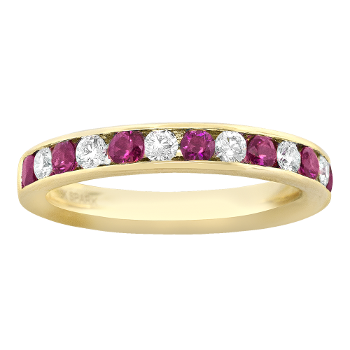 0.30CT DIAMOND 0.42CT RUBY RING