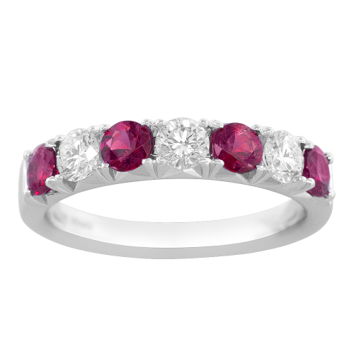 0.51CT DIAMOND 0.80CT RUBY RING
