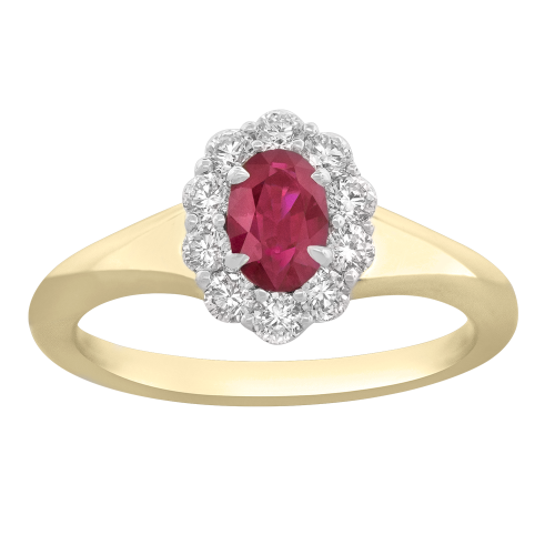 0.40CT DIAMOND 0.55CT RUBY RING