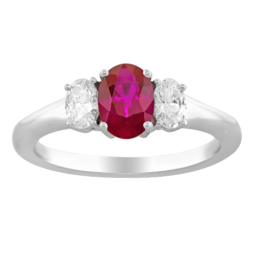 0.42CT DIAMOND 0.82CT RUBY RING