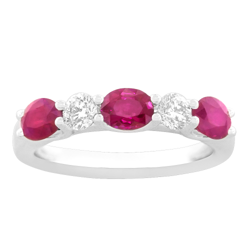 0.30CT DIAMOND 1.50CT RUBY RING