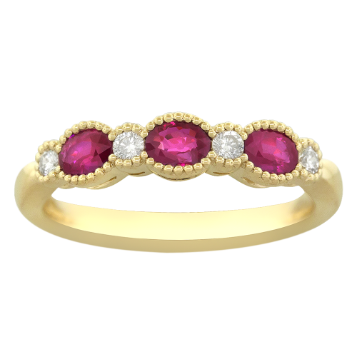 0.14CT DIAMOND 0.69CT RUBY RING