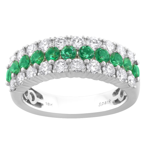 1.00CT DIAMOND 0.66CT EMERALD RING