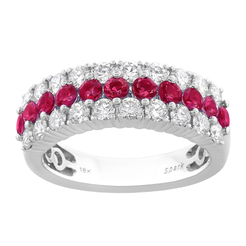 1.00CT DIAMOND 0.88CT RUBY RING