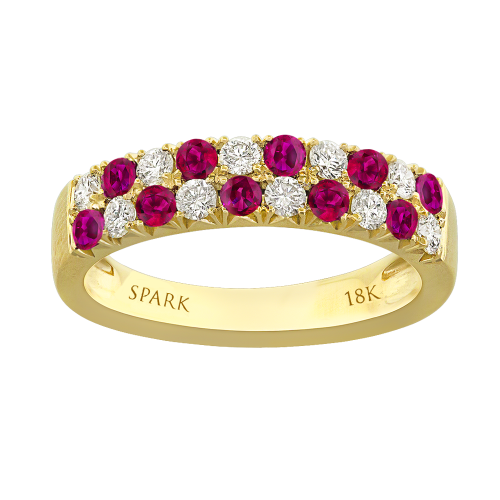0.40CT DIAMOND 0.50CT RUBY RING
