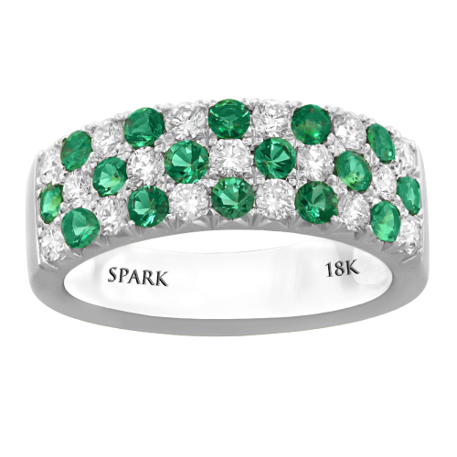 0.68CT DIAMOND 0.64CT EMERALD RING