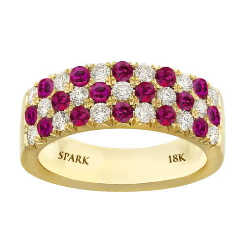 0.68CT DIAMOND 0.80CT RUBY RING