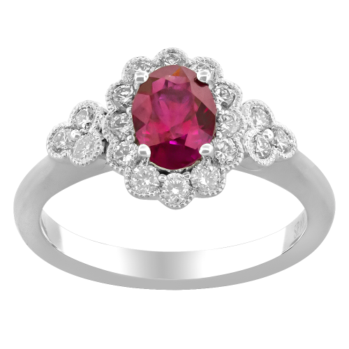 0.45CT DIAMOND 0.82CT RUBY RING