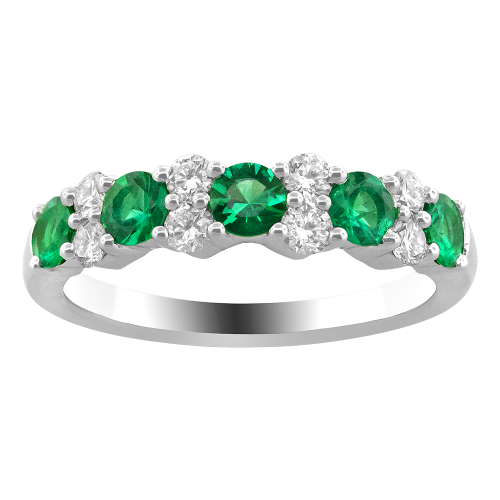 0.36CT DIAMOND 0.75CT EMERALD RING