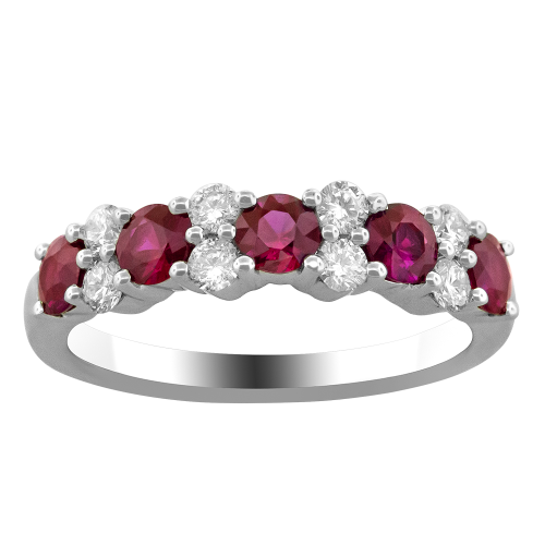 0.36 CT DIAMOND 0.90CT RUBY RING