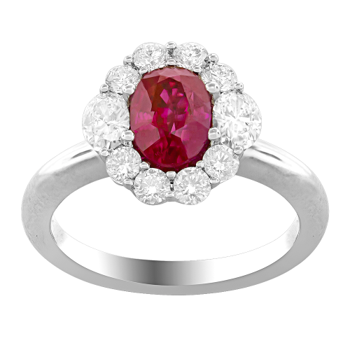 0.66CT DIAMOND 0.82CT RUBY RING