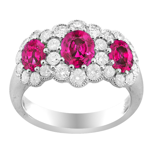0.75CT DIAMOND 1.75CT RUBY RING